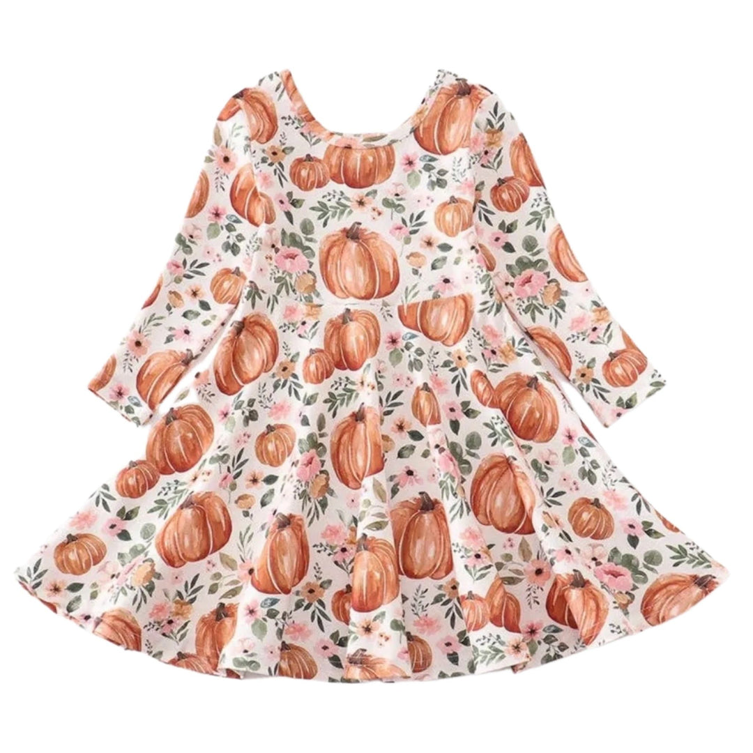 Watercolor Pumpkin Dress: 4