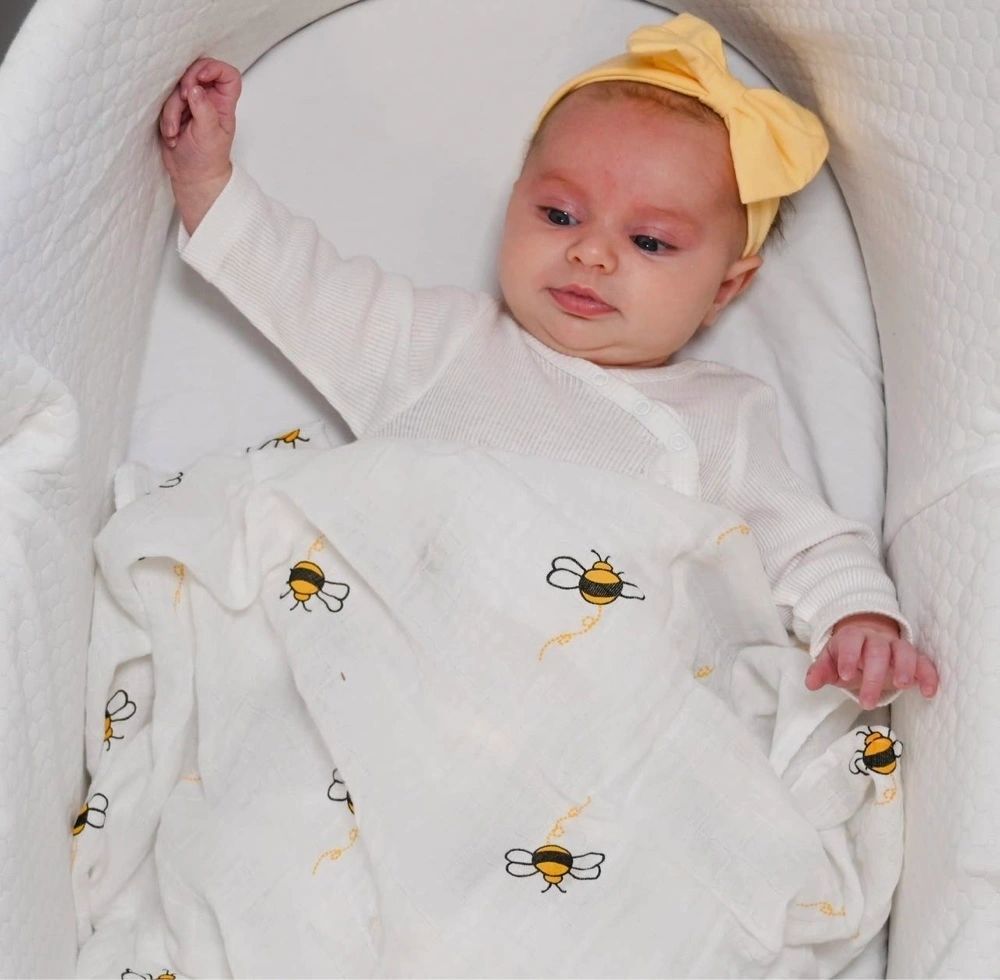 Bee-tiful Baby Muslin Swaddle Blanket