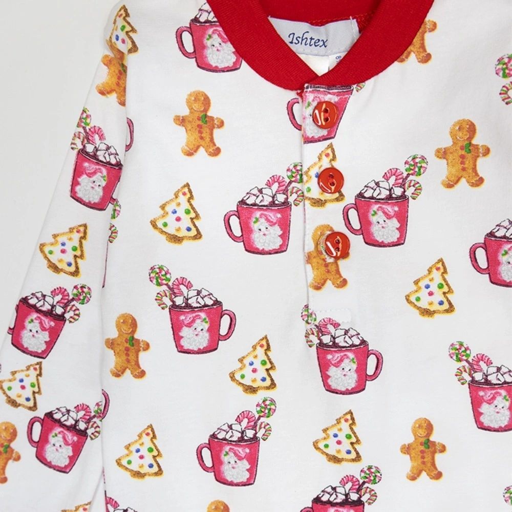 Ishtex Hot Cocoa & Gingerbread Boys Christmas Pj Set