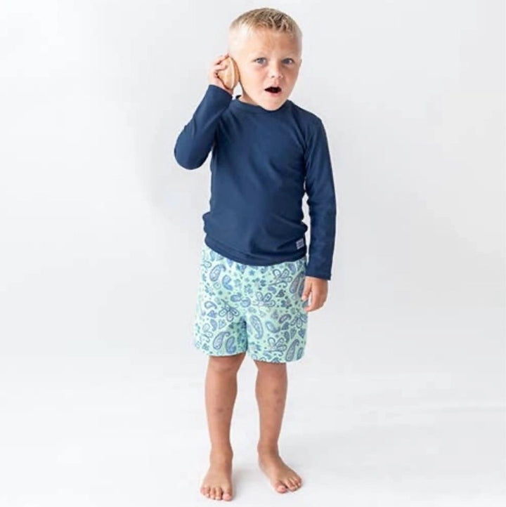 Seaglass Paisley Boys Swim Trunks: 3T,6,7