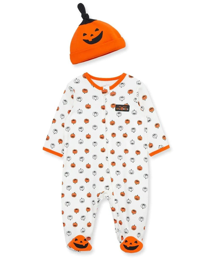 Pumpkin Infant Footie and Hat: 6M