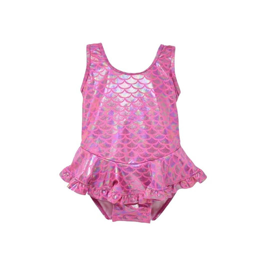Mermaid Shimmer Pink Infant Girls Ruffle Swimsuit