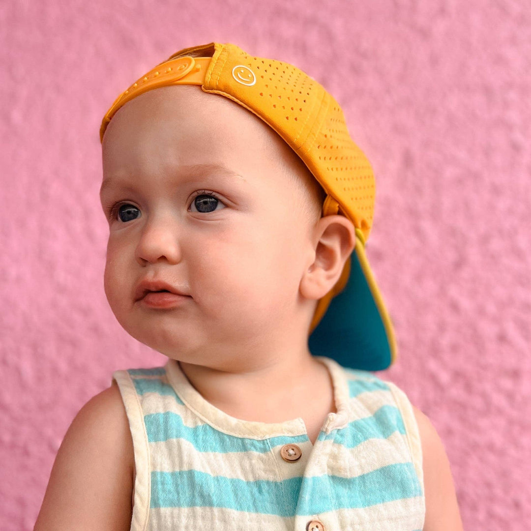 Water Friendly Trucker Hat - Theo Seven Panel: (3-12M) W/CHIN STRAP