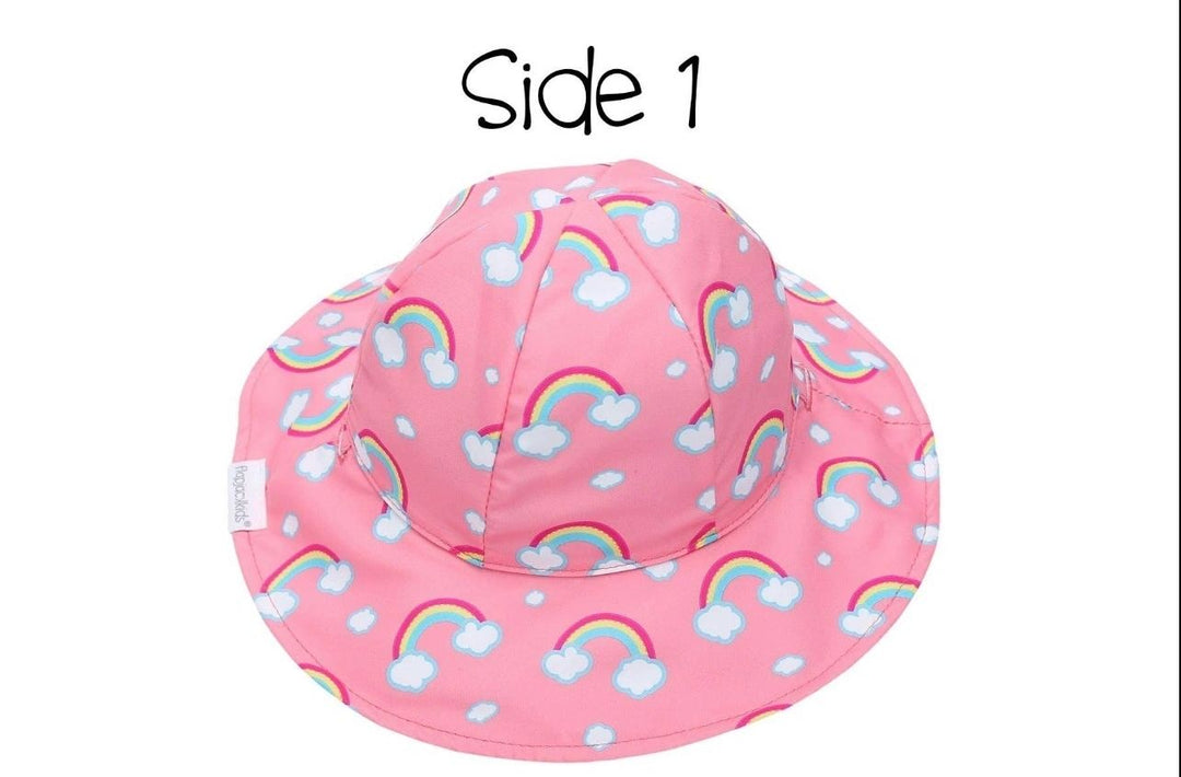 Flapjacks Kids UPF50+ Patterned Sun Hat - Rainbow/Unicorn