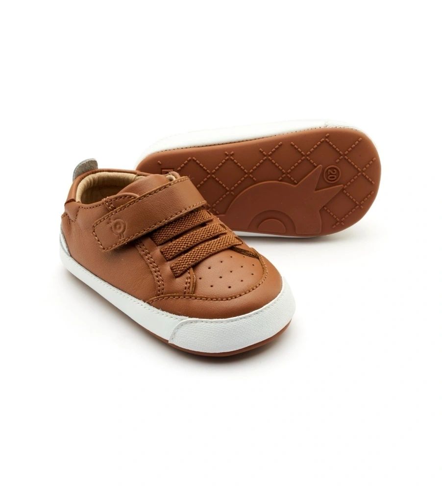 Oldsoles Tready Baby Infant Sneaker Tennis Shoes - TAN / SNOW / GUM SOLE