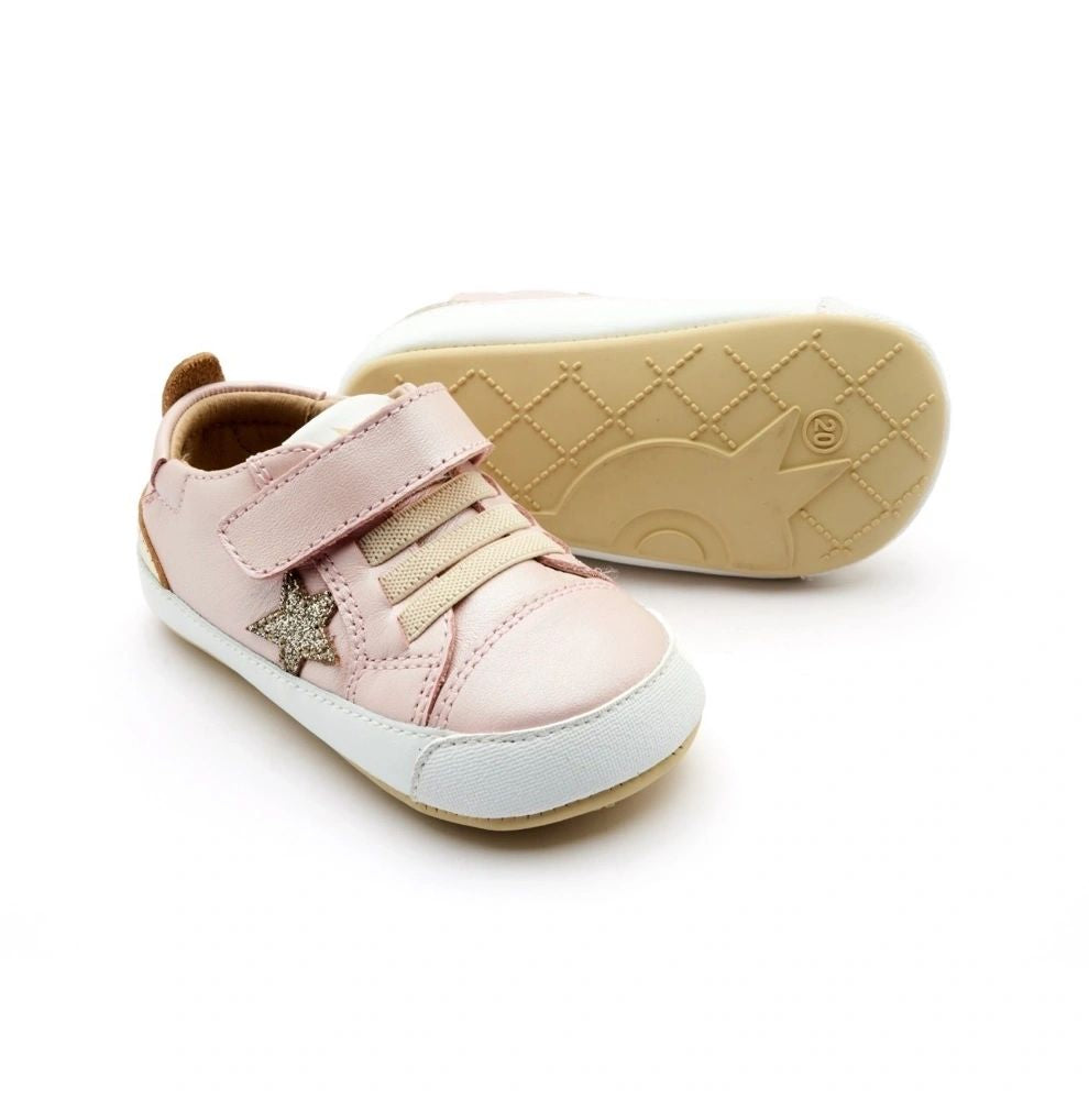 Oldsoles Platinum Bub Baby Star Girls Soft Sole Sneakers Tennis Shoes