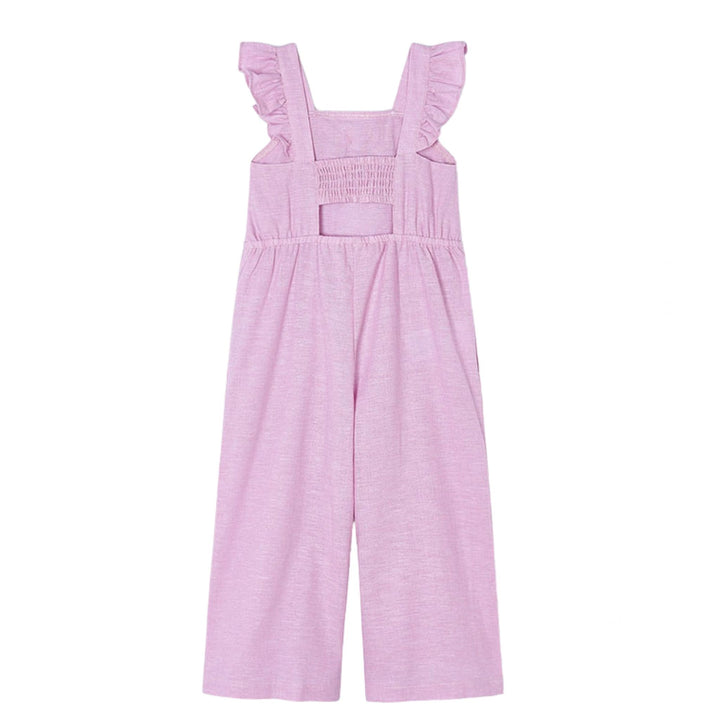 Mayoral Girls Linen Romper Jumpsuit - Mauve: 5