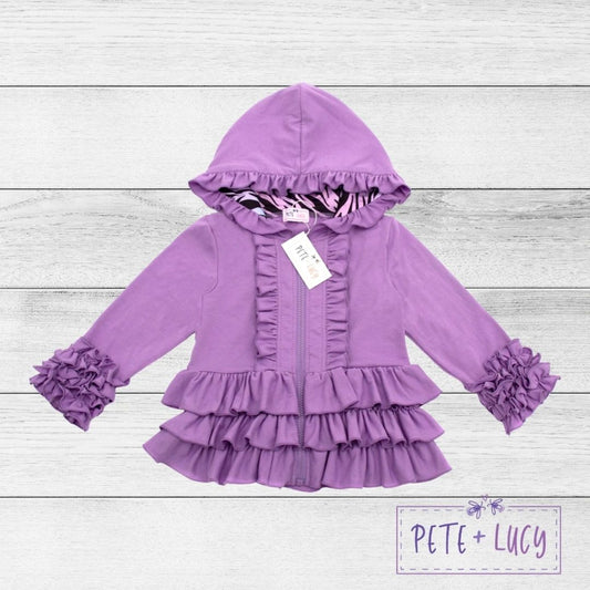 Pete and Lucy Lilac Ruffled Jacket 3T, 10/12