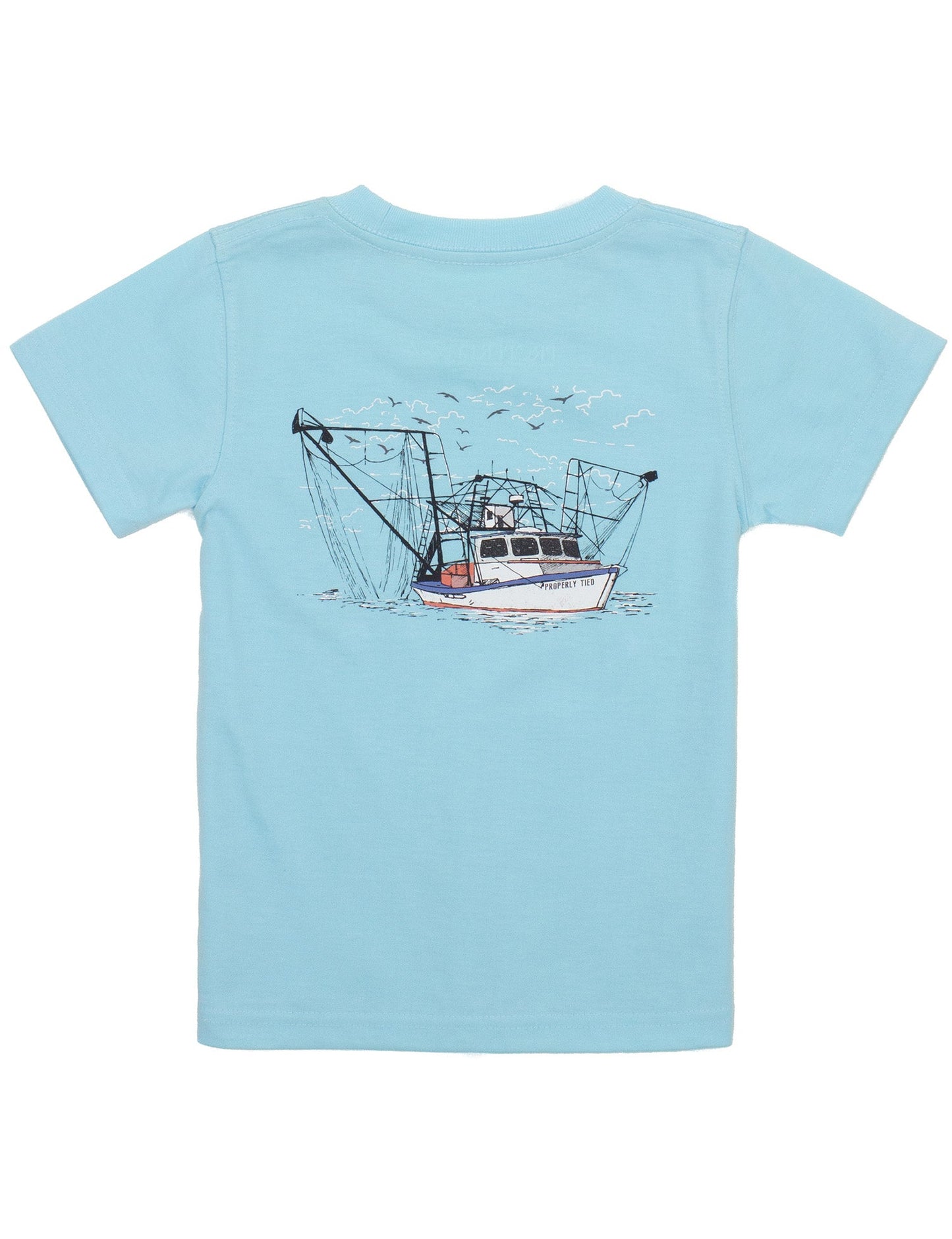 Boys Shrimp Boat Tee T-Shirt Powder Blue