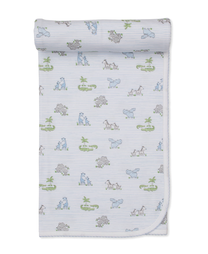 Safari Party Blue Blanket