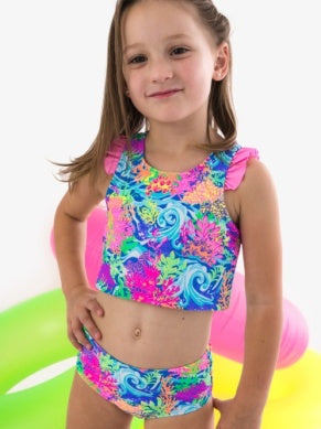Neon Ocean Coral Tankini 2-Piece Swimsuit