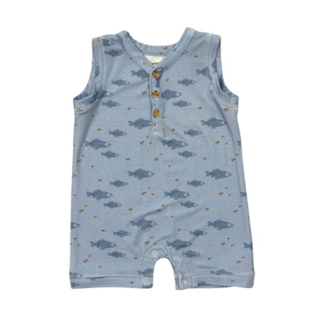 Baby Boys Sleeveless Romper | Fish