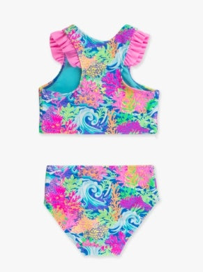 Neon Ocean Coral Tankini 2-Piece Swimsuit