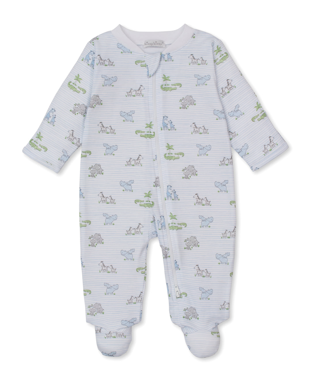 Safari Party Blue Zip Footie